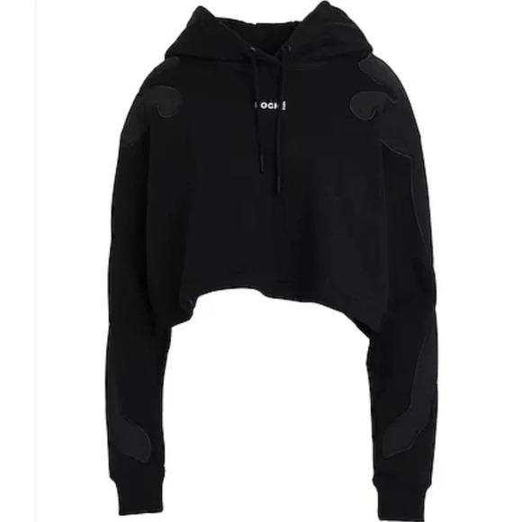 Puma X Koché Hoodie Cropped Sweatshirt Size XL Women's Black Casual Outerwear - Picture 4 of 15